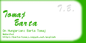 tomaj barta business card